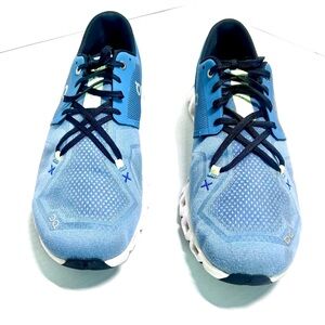 On Running Cloud X 3 Men's Pewter Blue White Athletic Training Shoes US 10.5